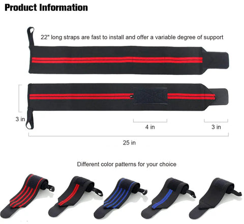 Weightlifting Wrist Wraps 2 Pack For Stability And Support, Built To Last Lifting Straps For Wrist Security in black and red.
