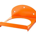 Wall Mounted Tool Rack For Garage And Workshop, Heavy Duty Vertical Iron Organizer, orange metal rack with circular opening