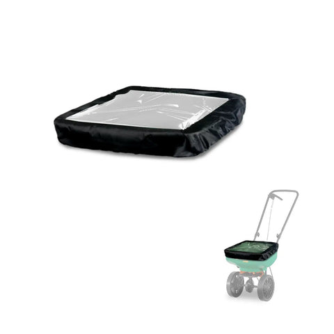 Mini Broadcast Spreader Cover With Clear PVC Window Waterproof 18.1 Inch By 16.1 Inch Fits Scotts Seed Spreader And Other Mini Spreader Brands Cover Only Spreader Not Included shown separately and on spreader.
