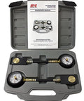 IPA Disc Brake System Analyzer kit with dual gauges in a gray carrying case