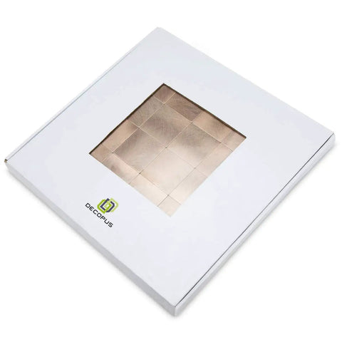 Metal Mosaic Tile Backsplash Peel And Stick Easy DIY Oblong 12x12 Inch Sheets In Coffee Copper Brown Mix packaging front view