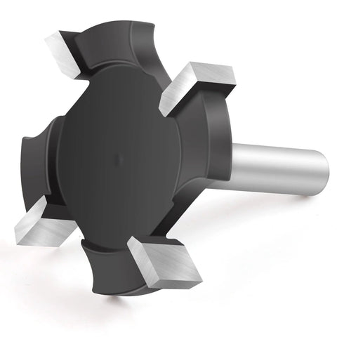 CNC Spoilboard Surfacing Router Bit, One Quarter Inch Shank, Pro Grade Extra Large One And One Half Inch Cutting Diameter