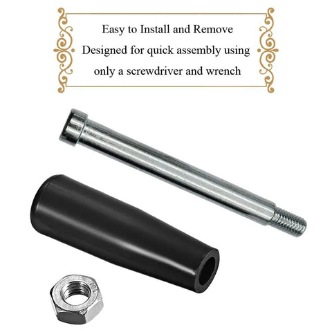 Built Tough Revolving Handle Knob Handwheel M12 X 120mm Threaded Stem Lathe Crank with black Bakelite grip and nut