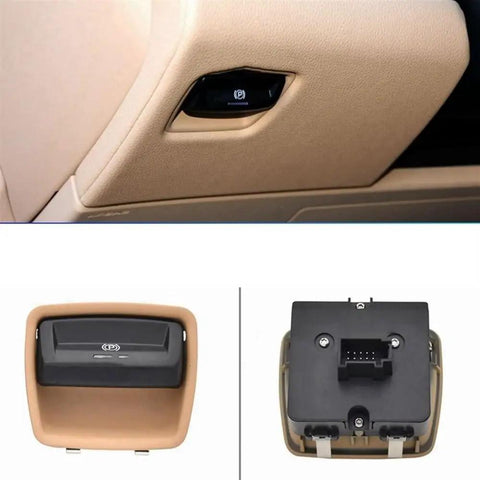 Beefy Electric Parking Brake Actuator And Electronic Control Switch For Porsche Panamera 2010 2011 2012 2013 2014 2015 2016 side view and top view