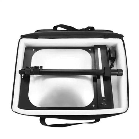 Under Vehicle Inspection Mirror With Wheels And LED Light, Extendable Acrylic Security Mirror Kit in black carrying case