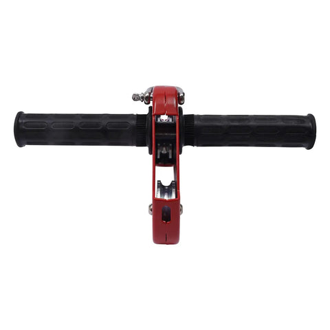 Backyard Zip Line Kit 120 Feet With Stainless Steel Spring Brake Trolley showing red and black handles