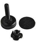 Heavy Duty Adjustable Furniture Leveling Feet 3/8-16, 4 Pack, Carbon Steel And Nylon, Supports Up To 1320 Lbs, Height Adjusts From 34mm To 44mm, Includes Felt Pads, Perfect For Tables And Cabinets On Uneven Floors. black adjustable foot, felt pad, and insert