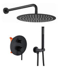 Matte Black Round Rain Shower System With Handheld And Wall Mount Slick Brushed Nickel Finish Easy Install Modern Spa Vibe