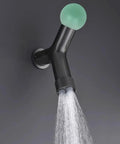 Top Tier Concealed Recessed Shower System Wall Mounted Dual Function Brass Body Matte Black Finish with green knob and water flow