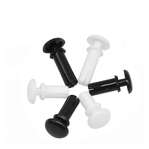 Heavy Duty Durable Nylon R Type Expansion Rivet Nut Buckle Clip Fastener in black and white for trim panel retention.