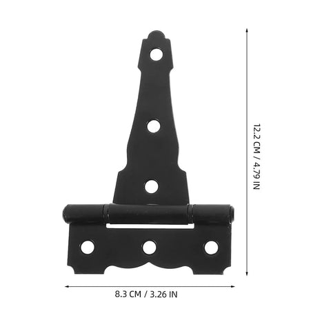 Heavy Duty 4 Inch Adjustable T Shaped Shed Hinges 2 Pack Quiet Smooth Door Closing Tough As Nails Durable Steel Construction