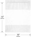 Heavy Duty 10 By 12 Inch Zipper Bags With White Write On Block 4 Mil Thick LDPE Reclosable Food Safe Storage Pack Of 100 Bags For Freezer Pantry Organization And Easy Labeling, 10x12in clear bag