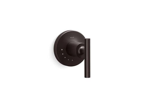 Purist Valve Trim With Lever Handle For Volume Control Valve - Faceplate Included in dark finish, single-handle shown