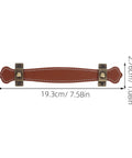 Vintage Leather Trunk Handle Replacement For Cabinets And Drawers, size 2, in brown with dimensions 19.3cm x 2.76cm shown.
