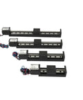 Real Deal Mini Slide Table Linear Stage Actuator With Nema11 Stepper Motor Featuring 150Mm Travel Stroke And 12Mm Lead Screw Pitch, four units shown.