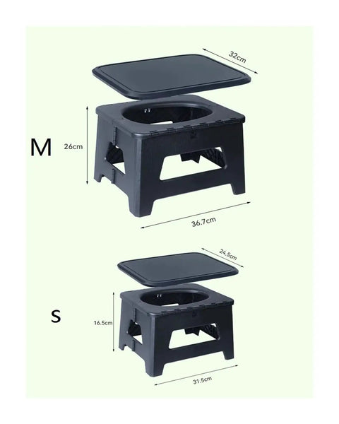 Medium and small Portable Camping Toilet For Outdoors Lightweight Rubber Mobile Toilet Gear with dimensions