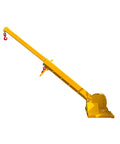 Beefy 6600 LB Forklift Jib Boom Crane Attachment With Extra Tough Steel Body, shown with adjustable boom and lifting hook.