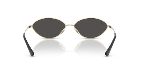 Front view of Kai Oval Sunglasses 56mm Pale Gold Frame With Dark Grey Lenses, Eco Conscious Retro Style, Adjustable Nose Pads.