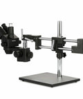 SM-4TZ-B 90X Trinocular Stereo Zoom Microscope With Double Arm Stand 3.5X To 90X Zoom Super Widefield Optics For Crystal Erect Images Black Finish