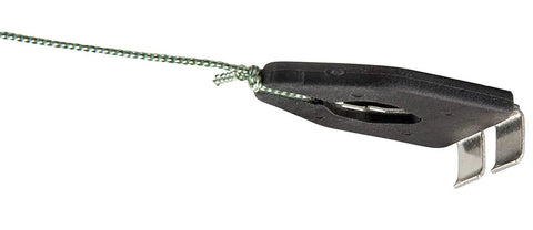 Jam Free Chalk Line For Builders And DIY Pros With Extra Bold 0.04 Inch Line, Durable Braided Cord, close-up of cord and metal hook