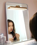 Rechargeable Vanity Light Bar With Three Level Dimmable Touch Control, Magnetic Mount LED Mirror Light in beech wood finish