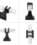 Ten Pack White Marble Grain Kitchen Cabinet Knobs with Black T Bar Hardware shown in various angles