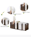 Walnut Color Bamboo Desk Shelf Organizer With Multipurpose Expandable Bookshelf For Home Office Kitchen And Study