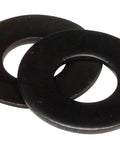 Heavy Duty One Quarter Inch 18-8 Stainless Steel Flat Washers Black Oxide Finish 100 Pack For DIY Projects And Hardware Upgrades Nine