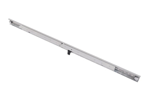 Totally Rock Solid Heavy Duty Table Leaf Sliding Brackets 33 Inch Drop Leaf Extension Hardware Smooth Ball Bearing Slide Rails for Dining Table Coffee Desk Computer Stand Silver Pair, close-up of slide rail.