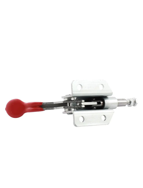 Rugged Push Pull Toggle Clamp Red Handle 50 Kg Capacity 110 Lbs Holding 66 Degree Opening 10mm Stroke Metal And Plastic Construction Model GH-36070 Built To Last For Jigs And Fixtures. red handle toggle clamp with metal mount