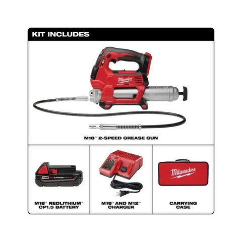 M18 Cordless Grease Gun Kit With Chrome Finish, High Pressure Lubrication Tool For Auto, Farm, And Workshop, Ultra Easy To Use