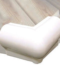 6' X 6' 90-Degree White Vinyl Corner Bumper For Docks with PVC Construction and Structural Ribs, shown on dock edge