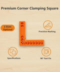 Eight Pack 90 Degree Corner Clamps And Woodworking Positioning Squares Featuring 3 Inch And 4 Inch Sizes for precise angles and framing.