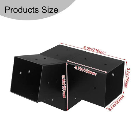 All Weather Slanted Roof Pergola Bracket Kit For 4x4 Wood Posts Steel Wall Mounts For Porch Gazebo And Backyard Structures Black Coated