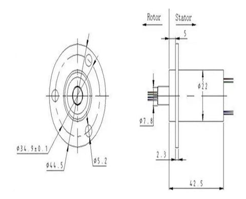 Badass 16 Channel Electrical Slip Ring With No Sweat Power Transfer For RC Cars Tanks And Smoke Alarms Featuring Four Ten Amp And Twelve Two Amp Lines Reaching Two Hundred Fifty Rpm At Five Hundred Volts With Totally Reliable Signal Delivery