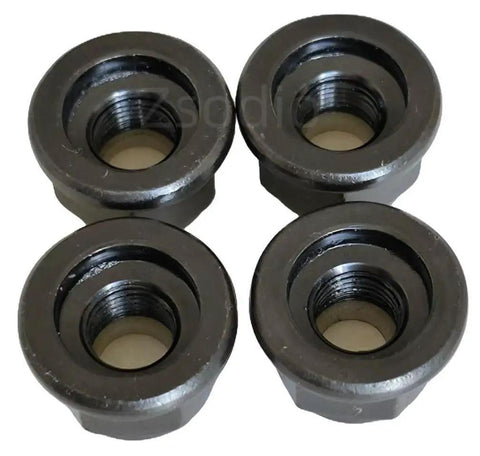 Left Hand Reverse Thread Collar Nut M10x1.0 For Pivotrim String Trimmer Gear Head Replacement, Black, Set Of 4