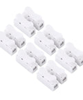 100Pcs Quick Wire Connectors Set, 2 Pin Push In Wire Terminals, 5A 220V White Plastic Shell, Durable Copper Core, top view