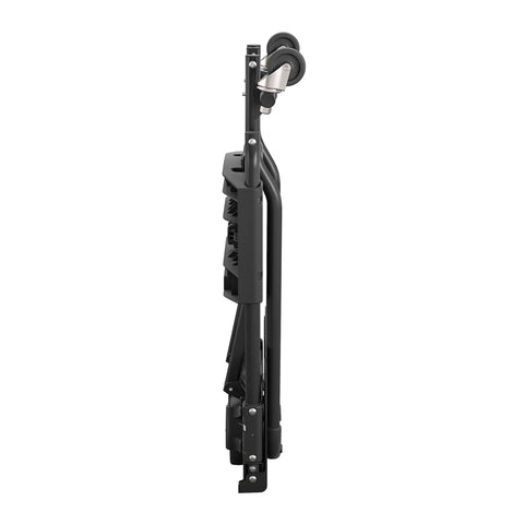 Side view of folded Shifter Multi-Position Folding Hand Truck And Cart For Easy Load Up, Converts From Two-Wheel Upright Dolly To Four-Wheel Cart