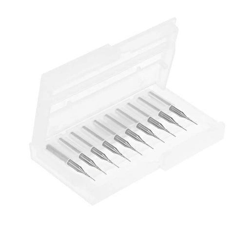 10 Pack 0.5mm Carbide End Mills For PCB Engraving And CNC Routing With 1/8 Inch Shank Ultra Hard Micro Grain Cutter Bits For Precise Milling Durable Engraving Carve Set For PCB Makers Handy For Small Scale Router Work