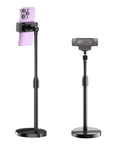 Telescopic Webcam Tripod Desk Mount with Phone Holder, adjustable 11.4 to 18.7 inches, desktop stand for webcam and phone