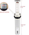 Pop Up Retractable Surge Protector With Auto Raise Hidden Recessed Power Strip Featuring 2 USB Charging Ports And 3 AC Outlets