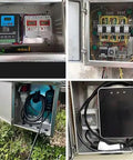 Stainless Steel Outdoor Electrical Enclosure Box 14x12x10 In 1.5 Millimeter Thick Waterproof Junction Chest For Construction Sites And Control Panels Built To Last Rugged Weatherproof Case For Electronics Safe And Secure Access with installed wiring and electronics.