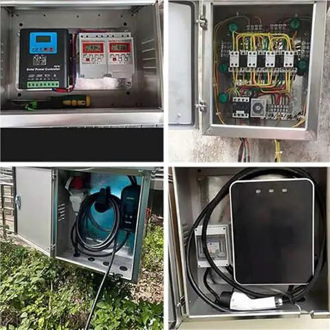 Stainless Steel Outdoor Electrical Enclosure Box 14x12x10 In 1.5 Millimeter Thick Waterproof Junction Chest For Construction Sites And Control Panels Built To Last Rugged Weatherproof Case For Electronics Safe And Secure Access with installed wiring and electronics.