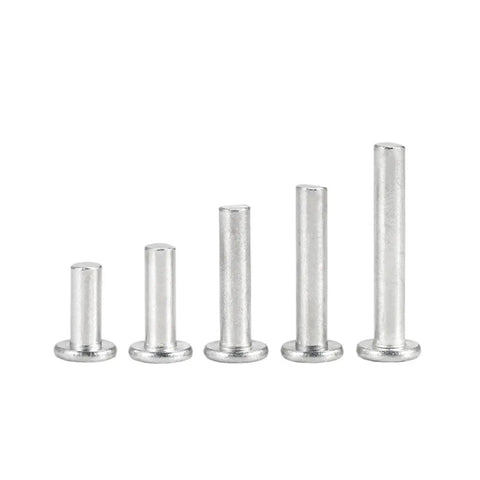 Straight Up Aluminum Solid Rivets Set With Flat Heads And Compatible Punch Tool For Marine Woodworking And Hella Tough Outdoor Builds Built Different And Super Long Lasting Rust Resistant