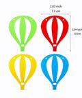 Colorful Felt Hot Air Balloon Garland Two Pack Banner Easy To Set Up For Birthday Party Sky Theme Wall Decor pieces with dimensions