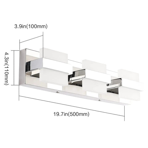 Modern Three Light Chrome Bathroom Vanity Light Over Mirror Super Easy Fifteen Minute Install Led Fixture Twenty Inch Size