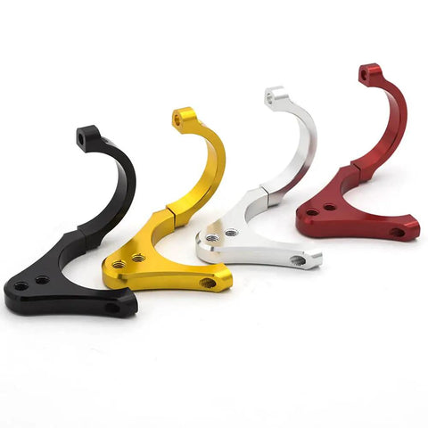 56mm Diameter Aluminum Fork Clamp Mount Bracket For Steering Damper On Motorcycle And Bicycle Universal Fit CNC Aluminum Construction Easy Install Foot Fixer Durable Silver Finish in multiple colors