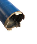 3-inch diamond dry-core drill bit for brick/block with SDS-Plus adapter; blue body and diamond-segmented head, close-up