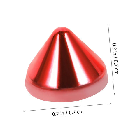 Red plastic cone rivet stud for crafts, 0.2 in tall, single piece