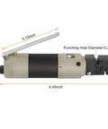 Heavy Duty Pneumatic Sheet Metal Punch Tool Kit With US Connector, Straight Type Air Puncher dimensions and punching details